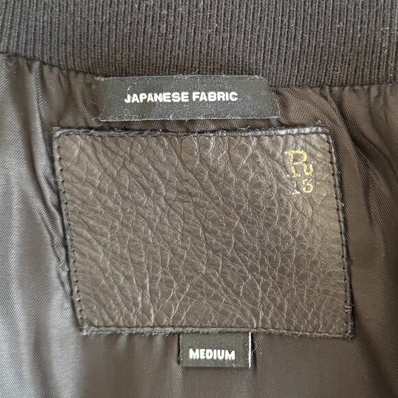 Black satin R13 varsity bomber jacket, medium - Picture 9 of 9